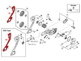 Shimano Chape interne pour dérailleur SLX M670 / XT M786 - Chape moyenne