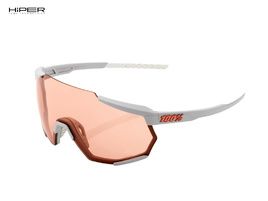 100% Lunettes Racetrap Soft Tact Stone Grey - Hiper Coral