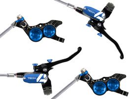 Hope Paire de freins à disque Tech 4 V4 Noir / Bleu - Durite aviation 2025