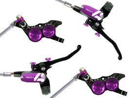 Hope Paire de freins à disque Tech 4 V4 Noir / Violet - Durite aviation 2025