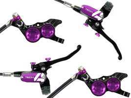 Hope Paire de freins à disque Tech 4 V4 Noir / Violet - Durite standard 2025