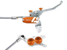 Hope Frein à disque arrière Tech 4 E4 Argent / Orange 2025
