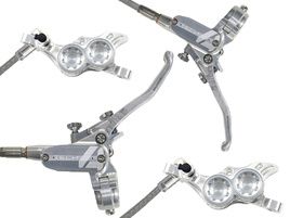 Hope Paire de freins à disque Tech 4 V4 Argent / Argent - Durite aviation 2025