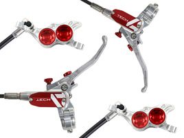 Hope Paire de freins à disque Tech 4 E4 Argent / Rouge - Durite standard 2025