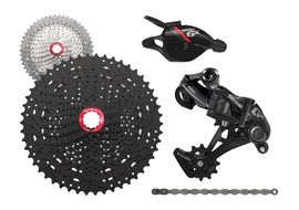 Sram Mini Groupe GX 1x11v avec Cassette Sunrace MX8 Rouge
