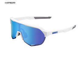 100% Lunettes S2 Matte White - Hiper Blue Mirror