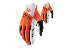 100% Gants Celium Orange Blanc