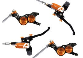 Hope Paire de freins à disque Tech 4 V4 Noir / Orange - Durite aviation 2025