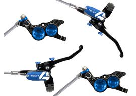 Hope Paire de freins à disque Tech 4 V4 Noir / Bleu - Durite aviation 2025