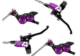 Hope Paire de freins à disque Tech 4 V4 Noir / Violet - Durite aviation 2025