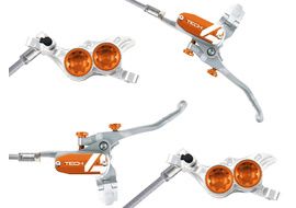 Hope Paire de freins à disque Tech 4 V4 Argent / Orange - Durite aviation 2025