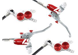 Hope Paire de freins à disque Tech 4 V4 Argent / Rouge - Durite standard 2025