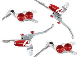 Hope Paire de freins à disque Tech 4 V4 Argent / Rouge - Durite aviation 2025
