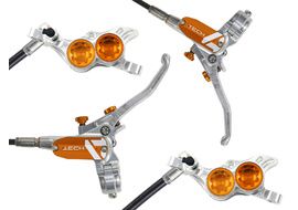 Hope Paire de freins à disque Tech 4 E4 Argent / Orange - Durite standard 2025