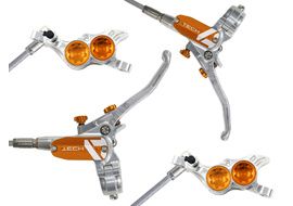 Hope Paire de freins à disque Tech 4 E4 Argent / Orange - Durite aviation 2025