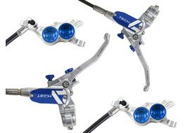 Hope Paire de freins à disque Tech 4 E4 Argent / Bleu - Durite standard 2025