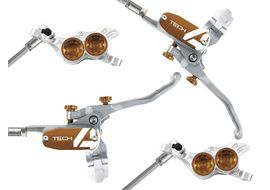 Hope Paire de freins à disque Tech 4 V4 Argent / Bronze - Durite aviation 2025